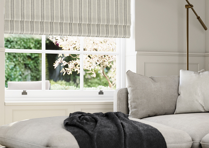 Castelle Stripe, Dove Grey - Roman Blind - Image 5